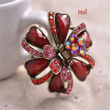 Ancient Metal Big Hair Claw Colorful Resin Flowers Hair Clip