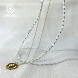 Aquamarine Crystal Necklace For Men and Women