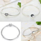 Silver Snake Chain Bracelet for European Charms
