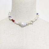 High Baroque Pearl Pendant Necklace Fashionable Eyes Choker