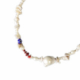 High Baroque Pearl Pendant Necklace Fashionable Eyes Choker