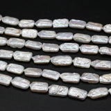 Baroque Pearls Beaded Rectangle Freshwater Pearl Beads 8-9x17-18mm