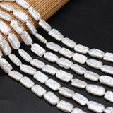 Baroque Pearls Beaded Rectangle Freshwater Pearl Beads 8-9x17-18mm