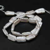 Baroque Pearls Beaded Rectangle Freshwater Pearl Beads 8-9x17-18mm