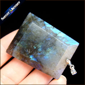 Natural Labradorite Stone Pendant Necklace for Men's Jewelry