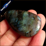 Natural Labradorite Stone Pendant Necklace for Men's Jewelry