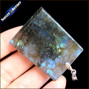 Natural Labradorite Stone Pendant Necklace for Men's Jewelry