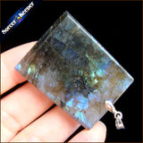 Natural Labradorite Stone Pendant Necklace for Men's Jewelry