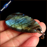 Natural Labradorite Stone Pendant Necklace for Men's Jewelry