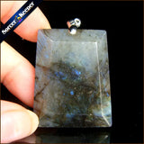 Natural Labradorite Stone Pendant Necklace for Men's Jewelry