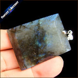 Natural Labradorite Stone Pendant Necklace for Men's Jewelry