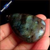 Natural Labradorite Stone Pendant Necklace for Men's Jewelry