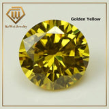 AAAAA 15mm-20mm Golden Yellow CZ Beads Stone Synthetic Gemstone