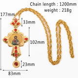 Orthodox Priest Pectoral Cross Rhinestone Pendant