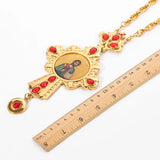Orthodox Priest Pectoral Cross Rhinestone Pendant