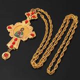 Orthodox Priest Pectoral Cross Rhinestone Pendant