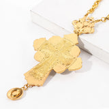 Orthodox Priest Pectoral Cross Rhinestone Pendant