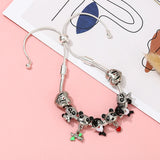 Panda Beads Chain Bracelet With Bamboo Pendant DIY Adjustable Charm Bracelet