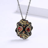 Red Stone Pendant Sweater Chain Ethnic Retro Style Necklace