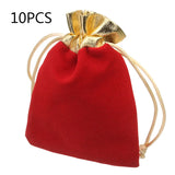 Red Velvet Bag Drawstring Calabash Pouch Jewelry Bag Wedding/Christmas Gift