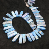 High Gems Stone Necklace Point Pendant Beads, Top Drilled Women Jewelry DIY