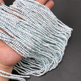 Faceted Natural Larimar Stone Beads 2mm 3mm - DIY Jewelry Making