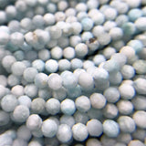 Faceted Natural Larimar Stone Beads 2mm 3mm - DIY Jewelry Making