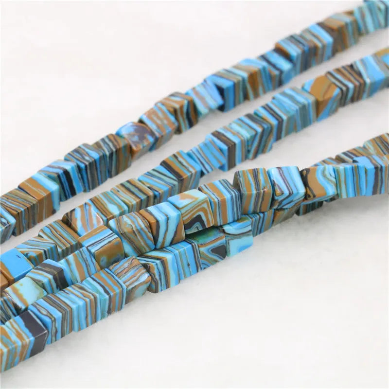 High Turquois 6mm 8mm Square Loose Beads Semi Finished DIY Necklace Bracelet