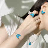 Turquoise Butterfly Style Short Chain Necklaces Sets For Women DN038