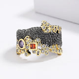 Bohemian Multicolored Zircon Ring for Women
