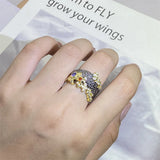 Bohemian Multicolored Zircon Ring for Women