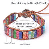 Boho Braided Bracelet Mixed Turquoises Cylindrical Stone