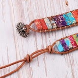 Boho Braided Bracelet Mixed Turquoises Cylindrical Stone