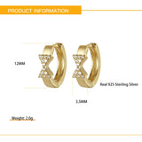 High Bow Earrings 925 with Cubic Zircon for Women Girls Hoop Earring