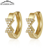 High Bow Earrings 925 with Cubic Zircon for Women Girls Hoop Earring