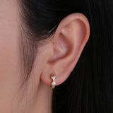 High Bow Earrings 925 with Cubic Zircon for Women Girls Hoop Earring