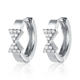 High Bow Earrings 925 with Cubic Zircon for Women Girls Hoop Earring