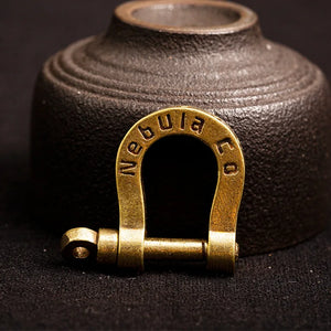 High Brass Horseshoe Key Chain Retro Durable Brass Car Key Ring