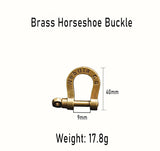 High Brass Horseshoe Key Chain Retro Durable Brass Car Key Ring