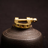 High Brass Horseshoe Key Chain Retro Durable Brass Car Key Ring