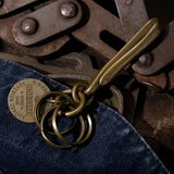 High Brass Key Ring Men Car Key Chain Stainless Steel Small Accessories