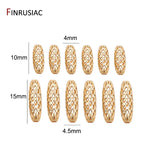 High Brass Metal Plated Hollow Long Tube Beads Accessories Oval Beads