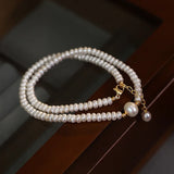 High Bright Flat Freshwater Pearl 14K Filled Female Chains Necklace Jewelry