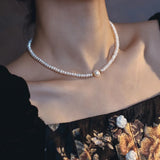 High Bright Flat Freshwater Pearl 14K Filled Female Chains Necklace Jewelry