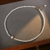 High Bright Flat Freshwater Pearl 14K Filled Female Chains Necklace Jewelry