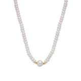 High Bright Flat Freshwater Pearl 14K Filled Female Chains Necklace Jewelry
