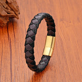 Brown Leather Cuff Bracelet for Couple MHIKN34