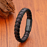 Brown Leather Cuff Bracelet for Couple MHIKN34