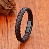 Brown Leather Cuff Bracelet for Couple MHIKN34