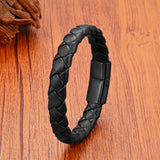 Brown Leather Cuff Bracelet for Couple MHIKN34